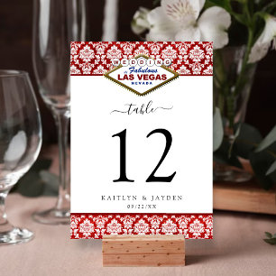 The Glitter Damask Las Vegas Wedding Collection Table Number