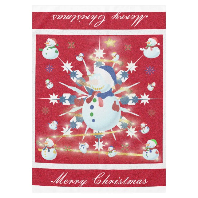 The Glittery Christmas Snowman - Tablecloth (Front)