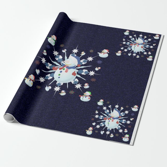The Glittery Christmas Snowman - Wrapping Paper (Unrolled)