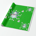 The Glittery Christmas Snowman - Wrapping Paper<br><div class="desc">This design features a white and blue snowflake,  coloured snowflakes and lots of snowmen dressed for a cold Christmas season. A glitter was added to this design. This Christmas gift wrap comes in assortment of colours,  styles and sizes.</div>
