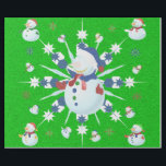The Glittery Christmas Snowman - Wrapping Paper<br><div class="desc">This design features a white and blue snowflake,  coloured snowflakes and lots of snowmen dressed for a cold Christmas season. A glitter was added to this design. This Christmas gift wrap comes in assortment of colours,  styles and sizes.</div>