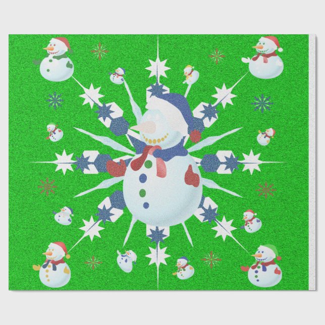 The Glittery Christmas Snowman - Wrapping Paper (Flat)