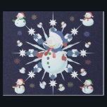 The Glittery Christmas Snowman - Wrapping Paper<br><div class="desc">This design features a white and blue snowflake,  coloured snowflakes and lots of snowmen dressed for a cold Christmas season. A glitter was added to this design. This Christmas gift wrap comes in assortment of colours,  styles and sizes.</div>