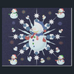 The Glittery Christmas Snowman - Wrapping Paper<br><div class="desc">This design features a white and blue snowflake,  coloured snowflakes and lots of snowmen dressed for a cold Christmas season. A glitter was added to this design. This Christmas gift wrap comes in assortment of colours,  styles and sizes.</div>