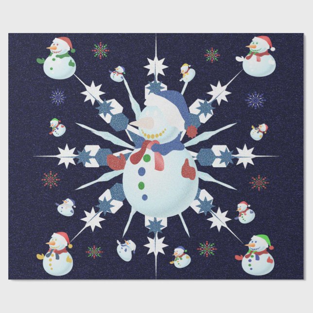 The Glittery Christmas Snowman - Wrapping Paper (Flat)