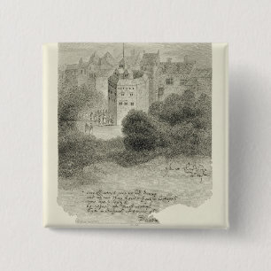 The Globe Theatre, Bankside, Southwark, after a dr 15 Cm Square Badge