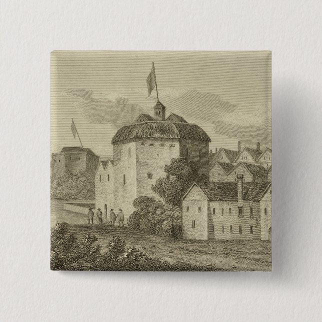The Globe Theatre on the Bankside as it appeared i 15 Cm Square Badge (Front)
