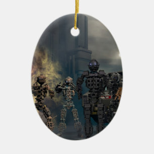 the glorious seven robots b ceramic tree decoration