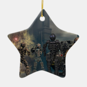 the glorious seven robots b ceramic tree decoration