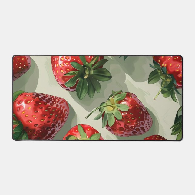 The Glossy Strawberry Study Desk Mat (Front)
