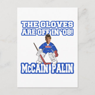 The Gloves Are Off McCain Palin Postcard