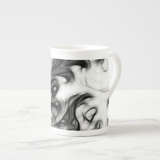 The Glowing Floral Invert Bone China Mug (Front Right)