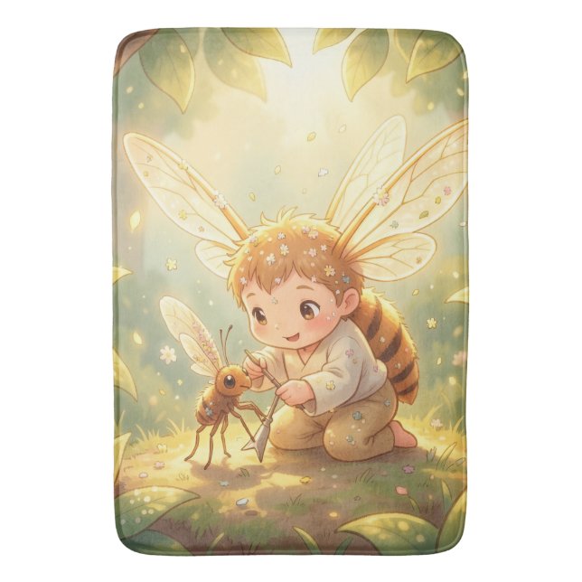 The Glowing Wanderer and the Art of Nectar Bath Mat (Front Vertical)