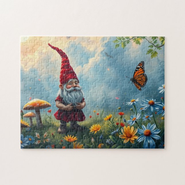The gnome and the butterfly jigsaw puzzle (Horizontal)