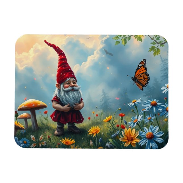The gnome and the butterfly magnet (Horizontal)