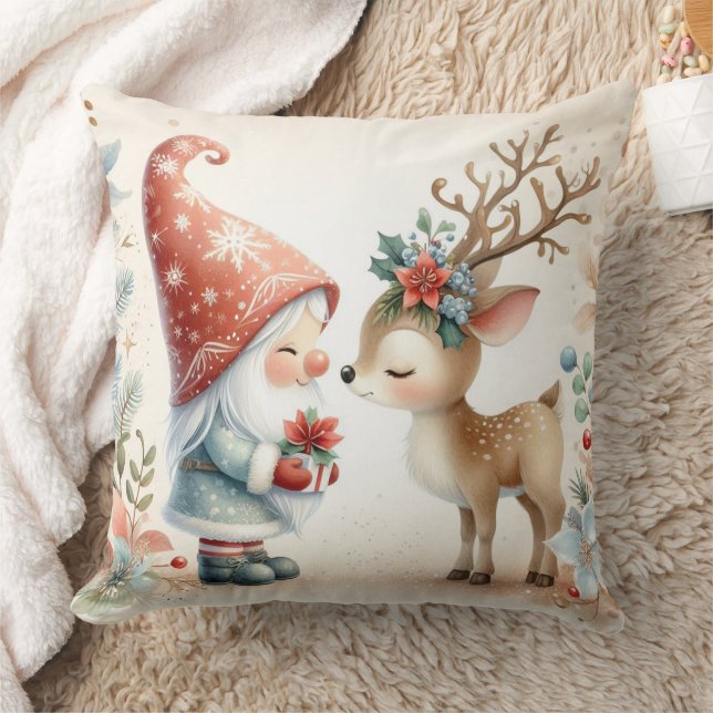 The Gnome And The Reindeer Cushion (Blanket)