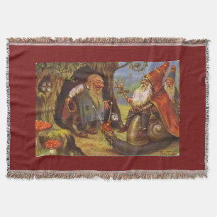 The Gnome King's Visit Cosy Colourful Throw Blanke