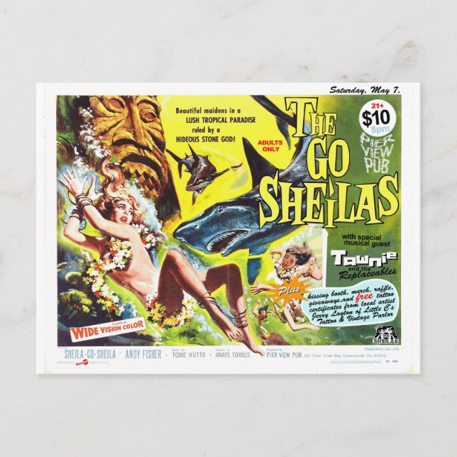 The Go-Sheilas May7 2011 show flyer Postcard (Front)