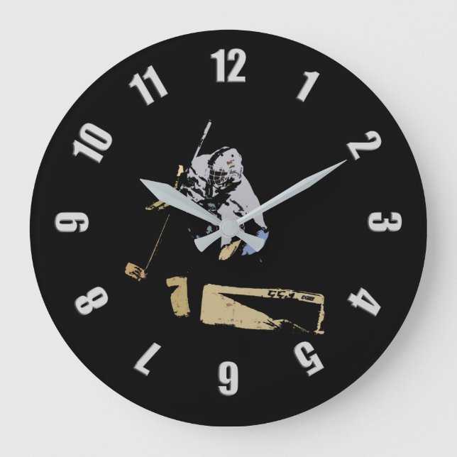 The Goaltender - Hockey Player Large Clock (Front)