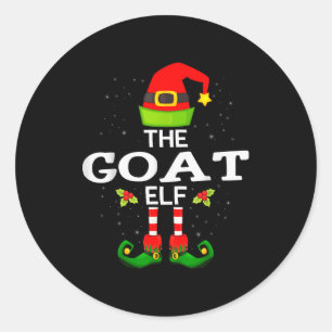 The Goat Elf Christmas Family Matching Pajama  Classic Round Sticker