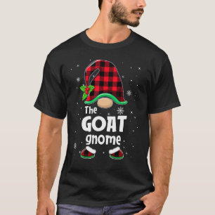 The Goat Gnome Buffalo Plaid Christmas Matching Fa T-Shirt