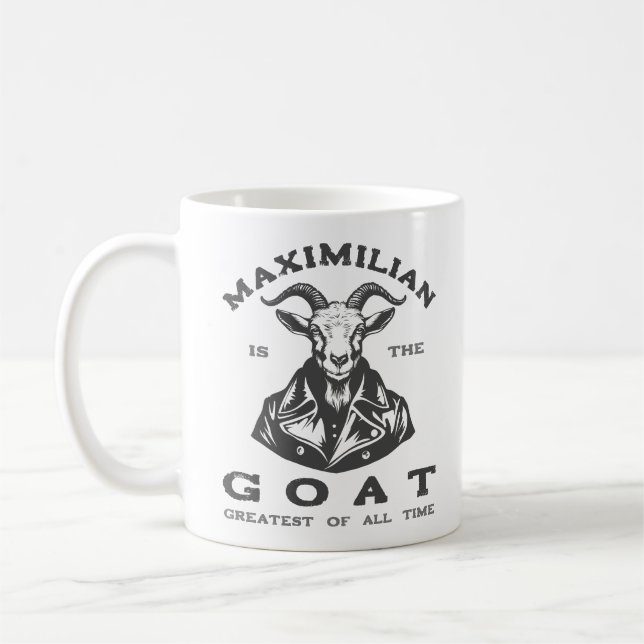 The GOAT (Greatest Of All Time) With Your Name Coffee Mug (Left)