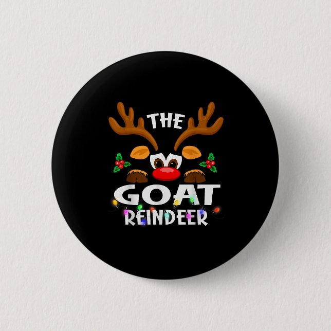 The Goat Reindeer Christmas Men Women  6 Cm Round Badge (Front)