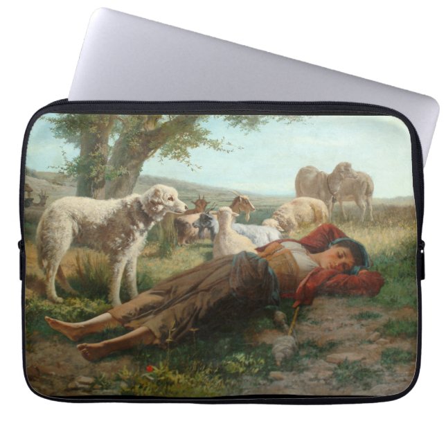 The Goatherder Girl's Siesta (by Carlo Ademollo) Laptop Sleeve (Front)