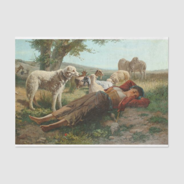 The Goatherder Girl's Siesta (by Carlo Ademollo) Tissue Paper (Front)