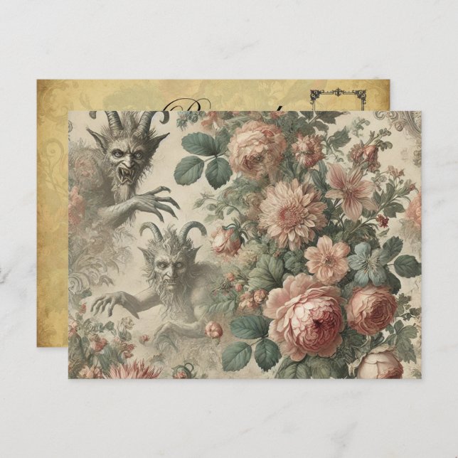 The Goatman’s Garden – Gothic Victorian Holiday Postcard (Front/Back)