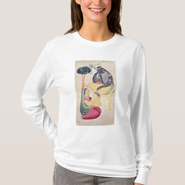 The God Krishna with his mortal love, Radha T-Shirt (Front)