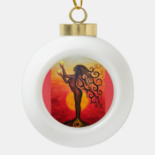 The goddess ceramic ball christmas ornament
