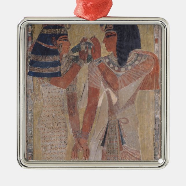 The Goddess Hathor placing the magic collar Metal Tree Decoration (Front)
