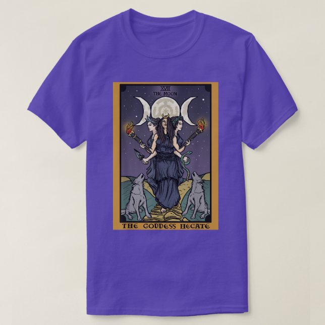 The Goddess Hecate Tarot Card Triple Moon Wiccan P T-Shirt (Design Front)