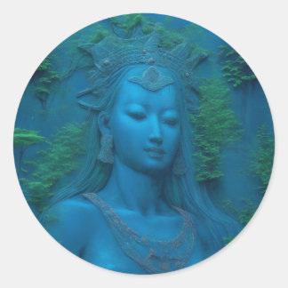 The goddess Ishtar in the lake of eternal life Classic Round Sticker