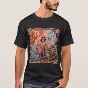 The Goddess of the Four Elements - Phoenix, Fish,  T-Shirt