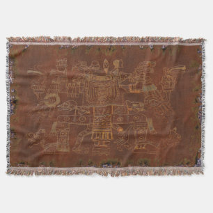 The Gods South American Folk Art Throw Blanket