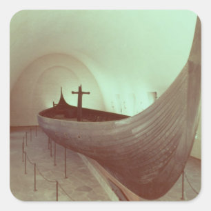 The Gokstad longship (wood) Square Sticker