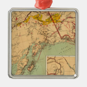 The Gold and Coal Fields of Alaska Metal Tree Decoration