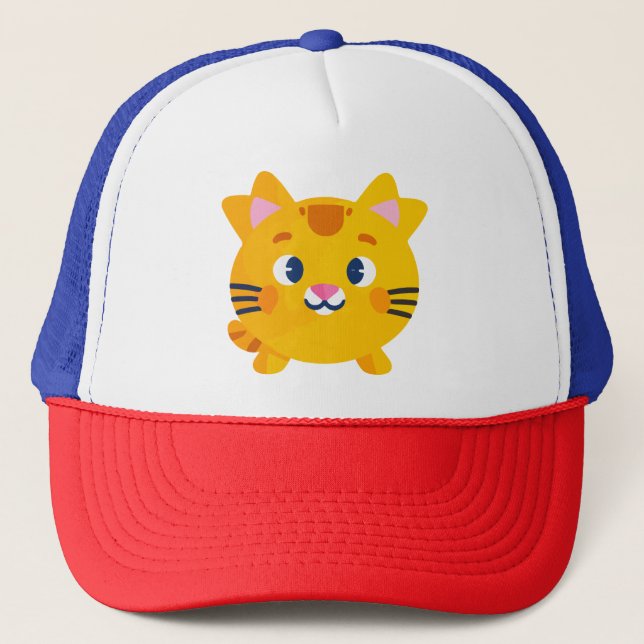 The gold cat trucker hat (Front)