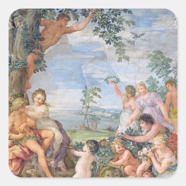 The Golden Age (fresco) Square Sticker (Front)