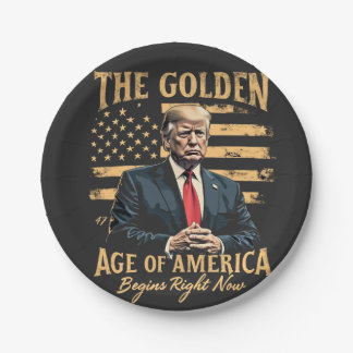 The Golden Age of America Begins Now Paper Plate