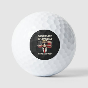 The Golden Age of America Begins Now Trump 4th  Golf Balls