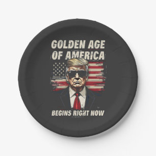 The Golden Age of America Begins Now Trump 4th Paper Plate