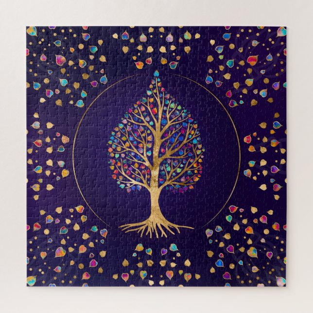 The Golden Bodhi tree - colourful leaves Jigsaw Puzzle (Vertical)