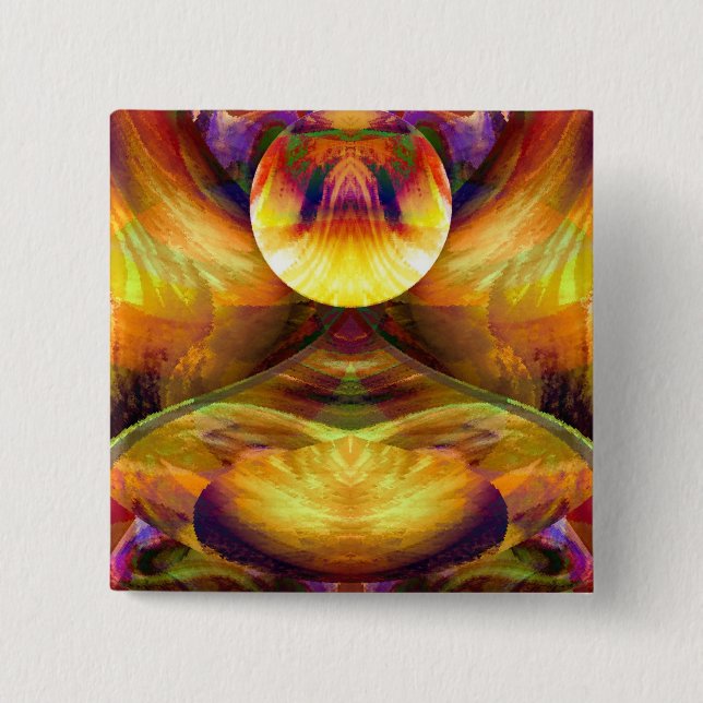 The Golden Buddha 15 Cm Square Badge (Front)
