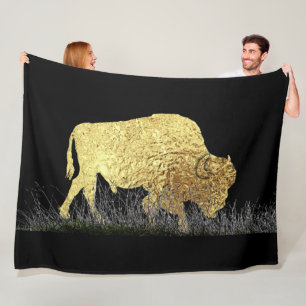 The Golden Buffalo Fleece Blanket
