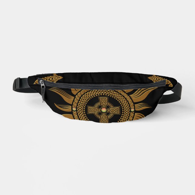 The golden celtic cross. bum bags (Front)