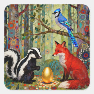 “The Golden Dilemma” Square Sticker