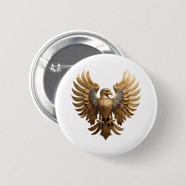 The Golden Eagle 6 Cm Round Badge (Front & Back)
